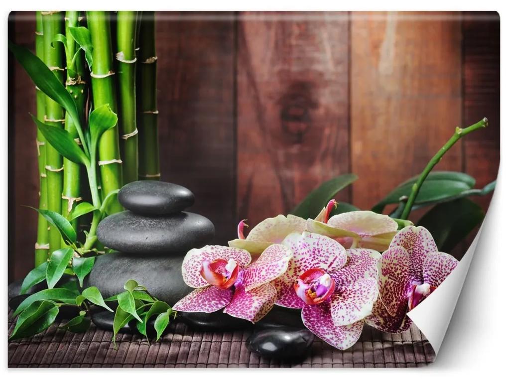 Fototapeta, Orchidej s bambusem - 150x105 cm
