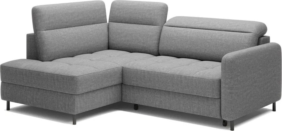 Sivá zamatová rozkladacia/s úložným priestorom rohová pohovka (ľavý roh/do L) Barea – ELTAP