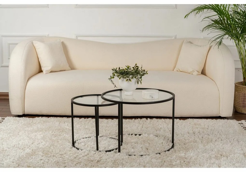 Súprava konferenčných stolíkov Aurum Black 60 cm, 2 ks