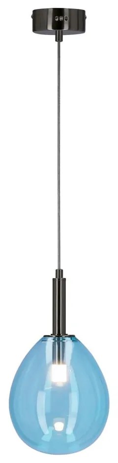 Modré LED závesné svietidlo so skleneným tienidlom Lukka – Candellux Lighting