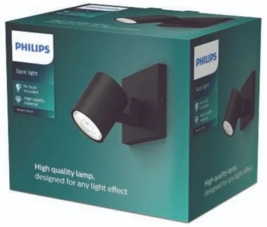 Philips - Bodové svietidlo RUNNER 1xGU10/20W/230V čierna