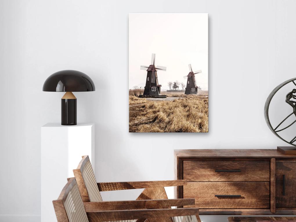 Artgeist Obraz - Wooden Windmill (1 Part) Vertical Veľkosť: 20x30, Verzia: Na talianskom plátne