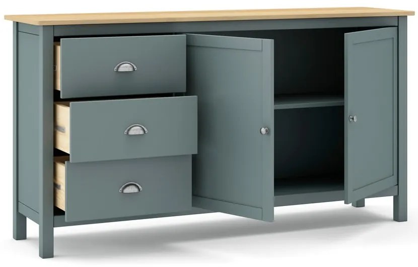 Komoda sivozelená z borovicového dreva 150x80x40 cm Misti – Marckeric