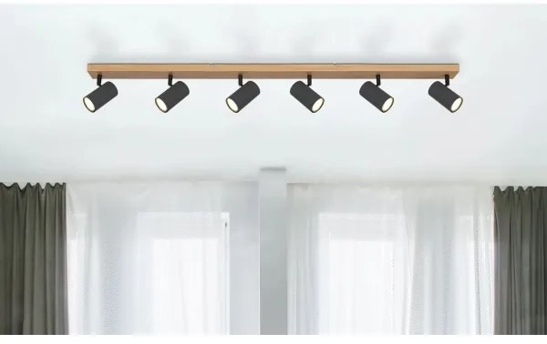 Globo 57911-6DG - Bodové svietidlo ROBBY 6xGU10/35W/230V hnedá/čierna