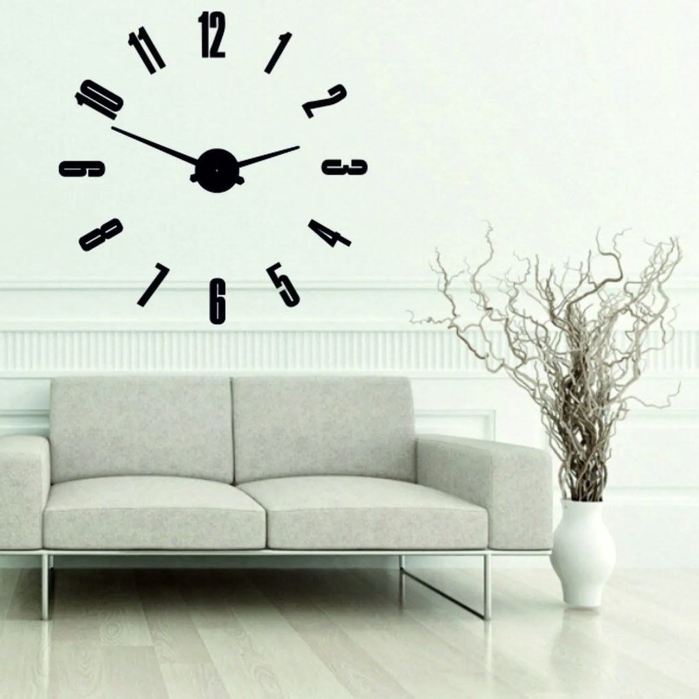 Moderné nástenné hodiny | ARABIC: Zrkadlo SILVER Farba čierna RAL 9005 80 cm 3506-111720 12P041