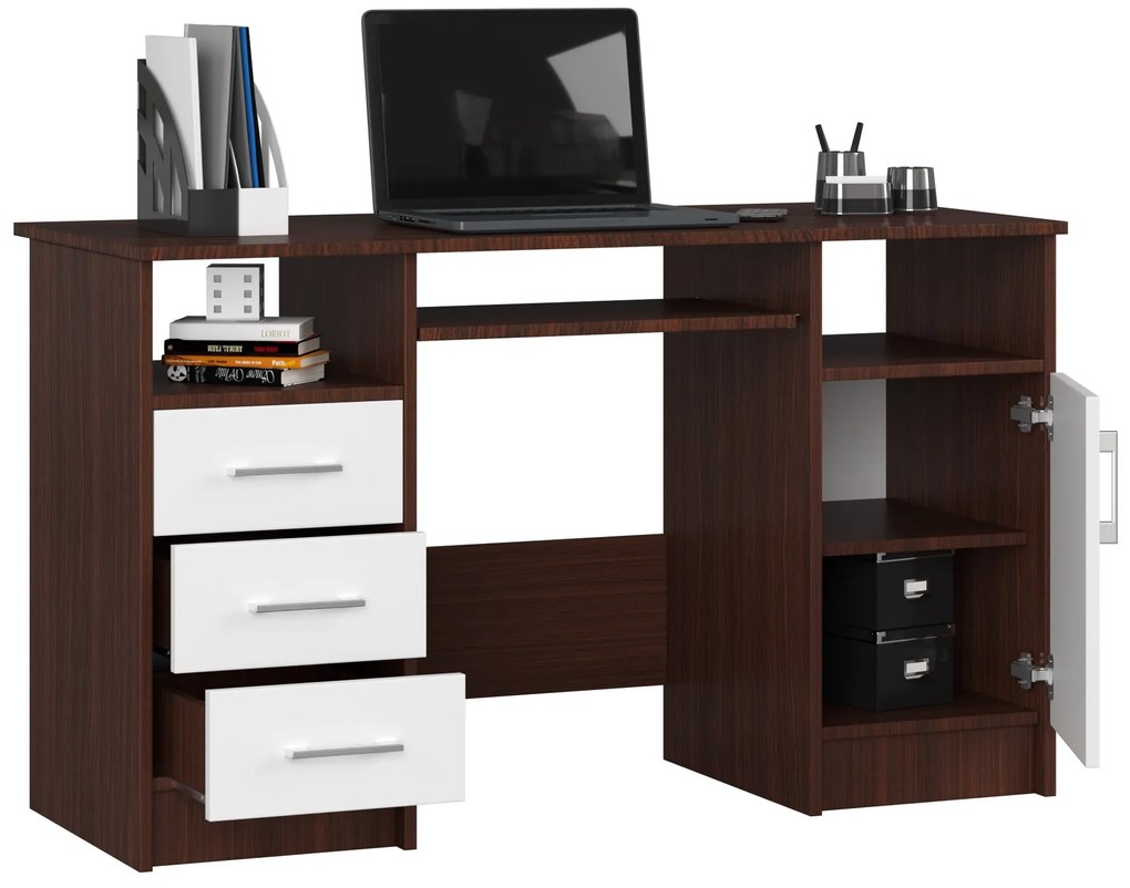 PC stolík Aziza  (wenge + biela). Akcia -21%. Vlastná spoľahlivá doprava až k Vám domov. 1069612