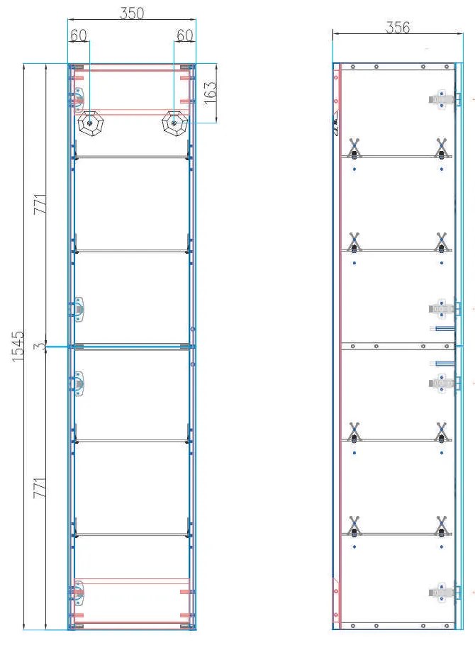 Mereo, Mereo Siena, kúpeľňová skrinka 155 cm vysoká, L/P, multicolor - RAL mat, MER-CN494LPzzzzM