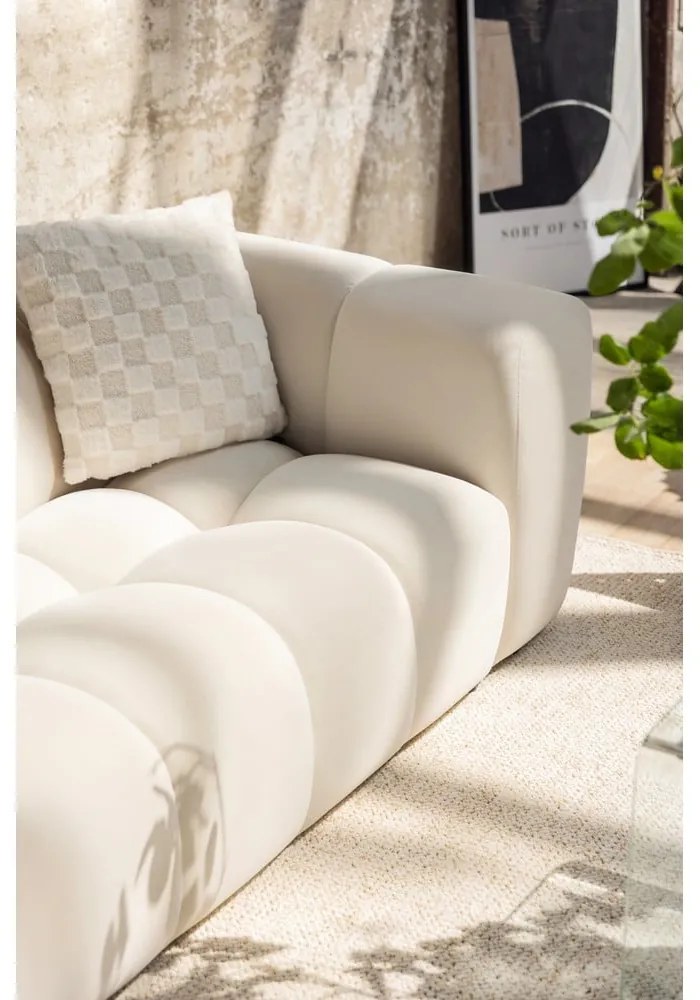 Taupe zamatová pohovka 225 cm Cube – Bonami Selection