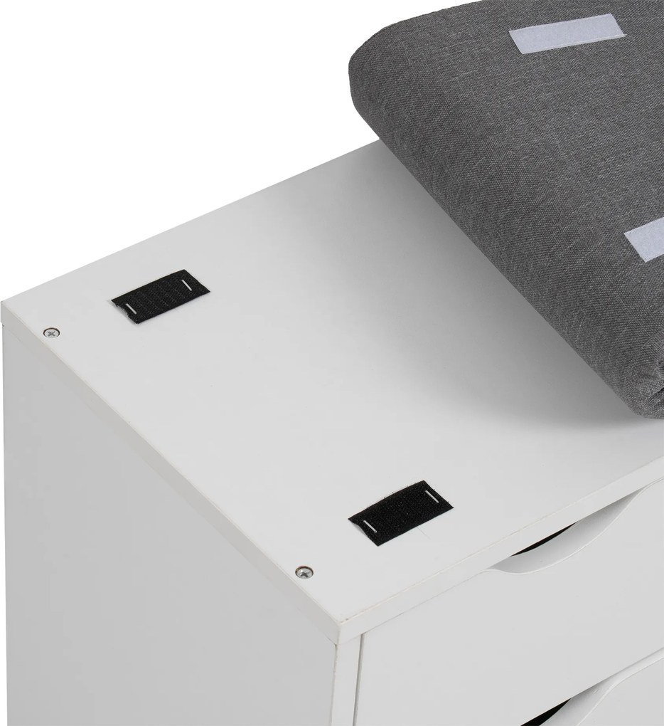 Noela Botník s 2 šuplíkmi a penovým sedákom biely SEDO 80