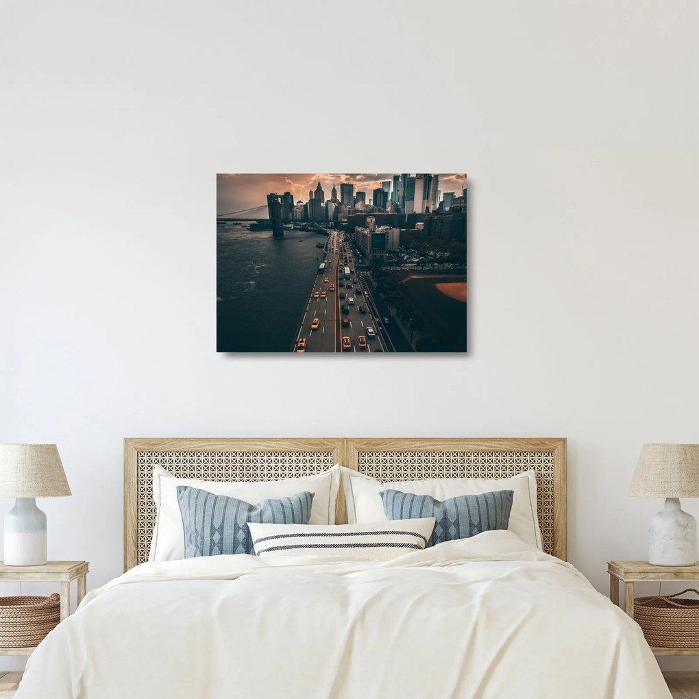 Sklenený obraz Manhattanu (70x50 cm)