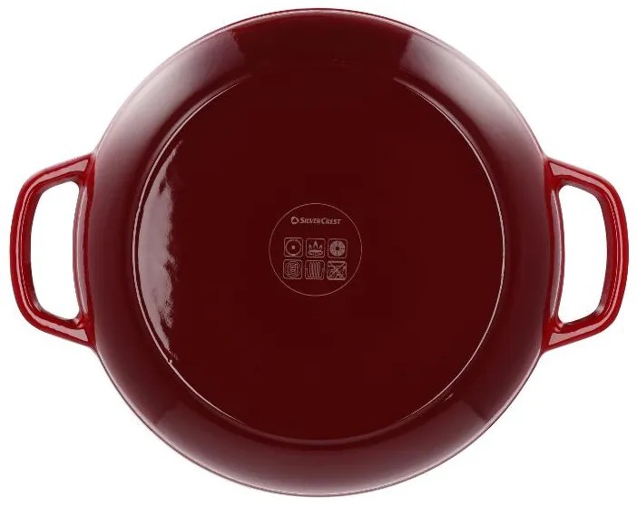 Silvercrest® Liatinová servírovacia panvica, Ø 30 cm (červená) (100393085)
