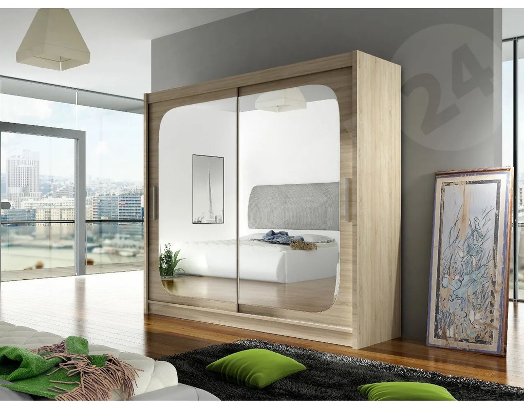Skriňa London VIII, Farby: kašmír, Osvetlenie: osvetlenie LED RGB - farebné