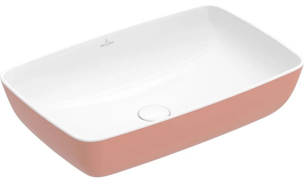 VILLEROY & BOCH Artis obdĺžnikové umývadlo na dosku bez otvoru, bez prepadu, 580 x 380 mm, Powder, 417258BCT0