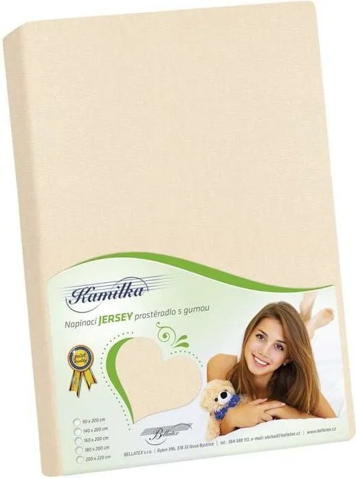 Bellatex Jersey prestieradlo Kamilka smotanová, 140 x 200 cm