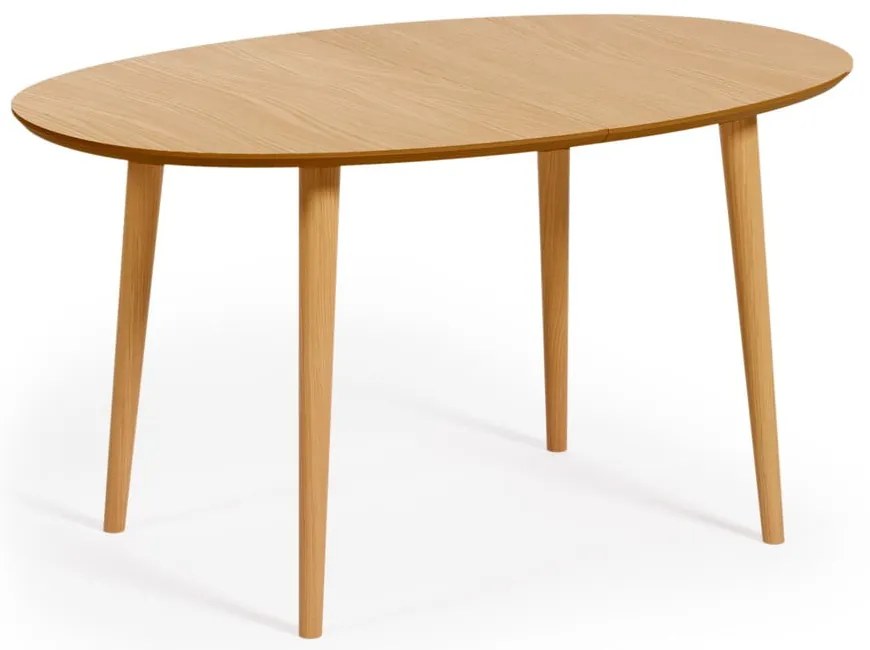 Rozkladací jedálenský stôl v dekore duba v prírodnej farbe 90x140 cm Oqui – Kave Home