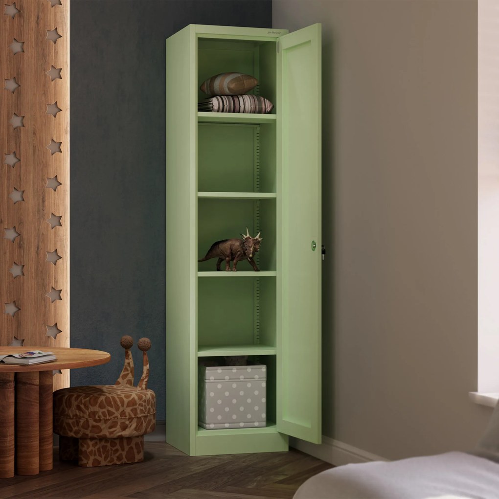 Vysoká kancelárska skriňa ALEX, 450 x 850 x 400 mm, Fresh Style: pastelovo zelená