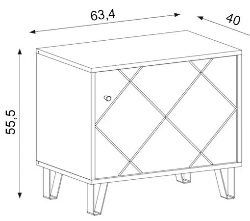 Botník Bilbao 63,4 cm dub artisan/biely