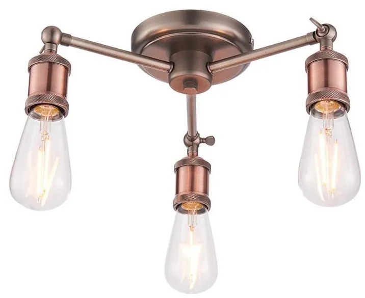 Endon 76124 - Bodové svietidlo HAL 3xE27/10W/230V matný chróm/medená