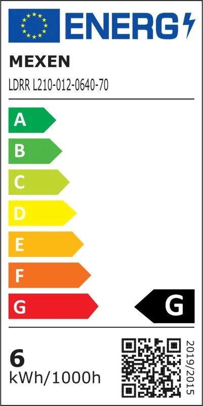 Mexen LDRR, LED stropné svietidlo na zapustenie, priemer 12 cm 12 cm, 6W, neutrálna - 4000K, 390 lm, čierna - L210-012-0640-70