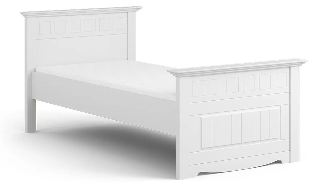 PROXIMA.store - Rustikálna masívna posteľ - BELLUNO ELEGANTE ROZMER: pre matrac 120 x 200 cm, FARBA: biela