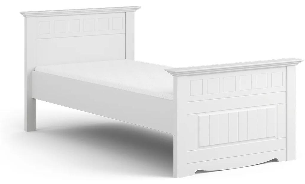 PROXIMA.store - Rustikálna masívna posteľ - BELLUNO ELEGANTE ROZMER: pre matrac 140 x 200 cm, FARBA: biela