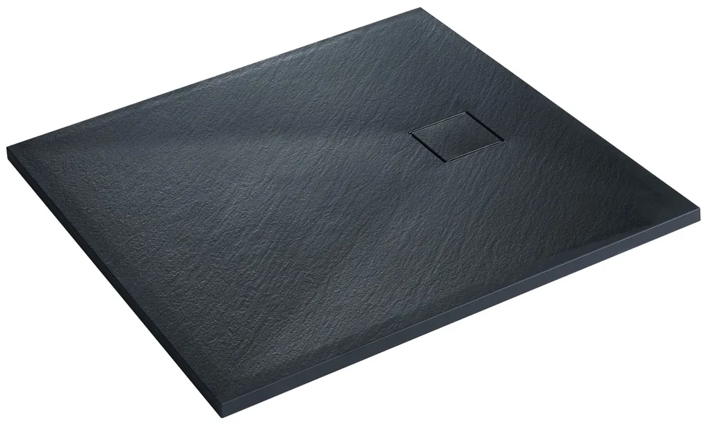 Erga Hyper, SMC sprchová vanička 140x70x2,6 cm + sifón, čierna matná, ERG-V06-SMC-7014S-BK