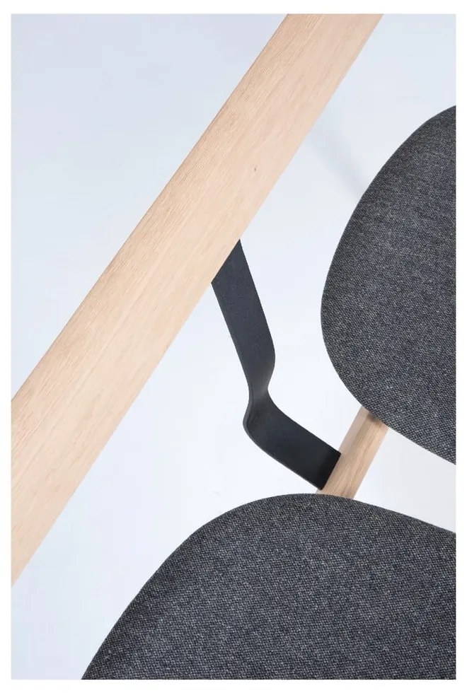 Lavica z dubového dreva so sivým sedadlom Gazzda Ava