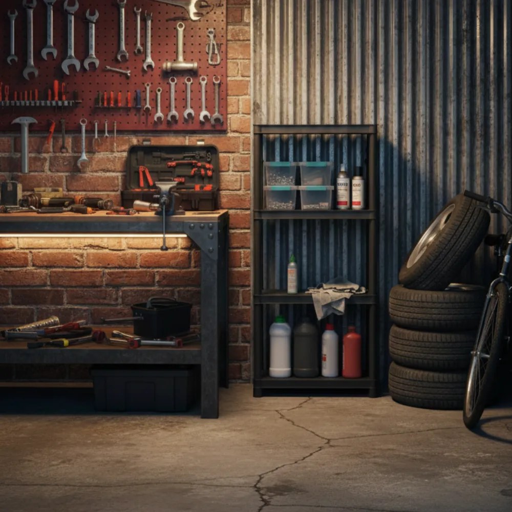 Prosperplast Regál do dielne STACKARO SOLID SMALL, 58x28x131,5cm, čierna