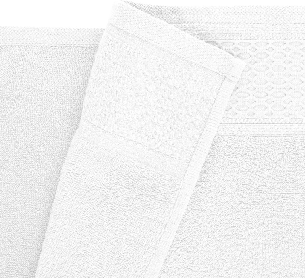 BAVLNENÉ UTERÁKY SOLANO SADA 1 KS 50X90 CM, 1 KS 70X140 CM BIELA
