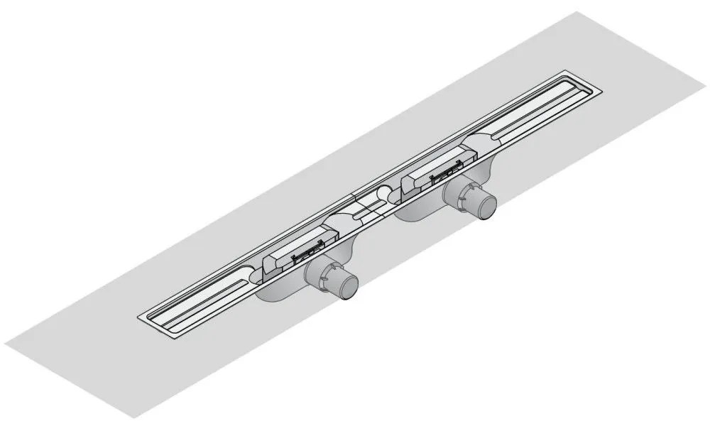 I-DRAIN Linear 54 sprchový žľab z nerezovej ocele s hydroizoláciou, dvojsifónový, dĺžka 1200 mm, ID4M12002X1