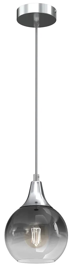 Závesné svietidlo Monte, 1x grafitové sklenené tienidlo, (fi 15cm), s