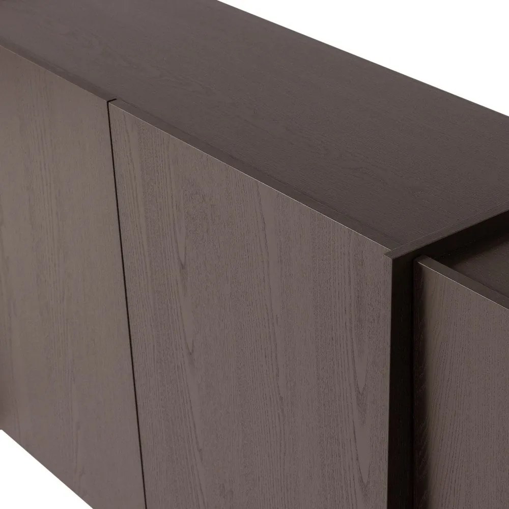 Tmavohnedá komoda v dekore jaseňa 200x85x44 cm Brock – WOOOD