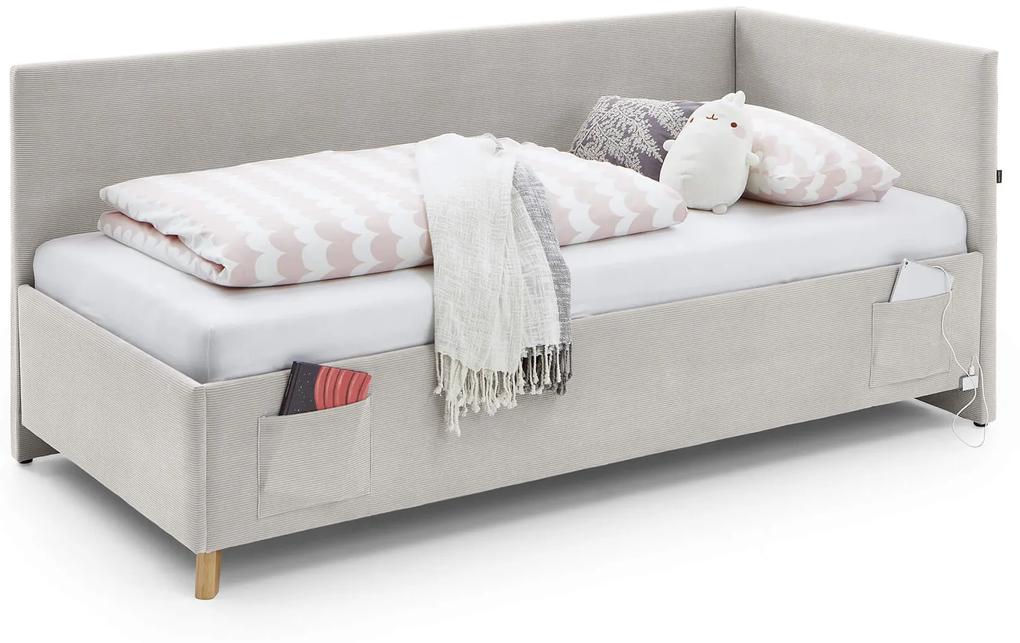 Detská posteľ loop 90 x 200 cm s úložným priestorom béžová MUZZA