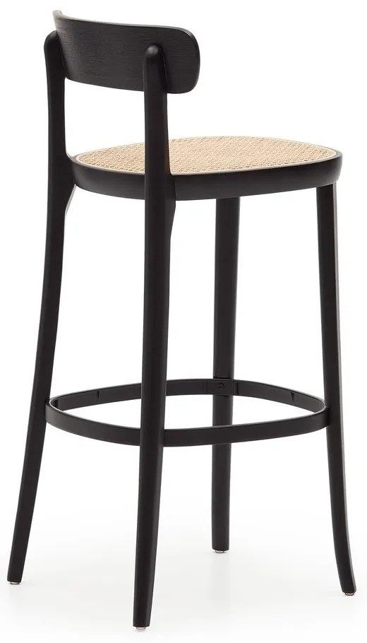 Čierna barová stolička v dekore jaseňa 99 cm Romane – Kave Home