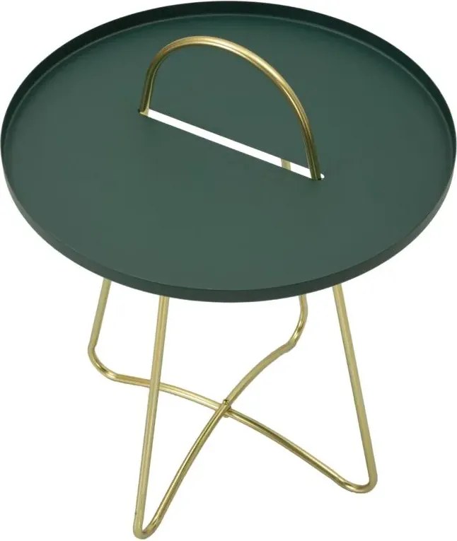 Odkladací stolík Grent 45 cm zlatý/zelený