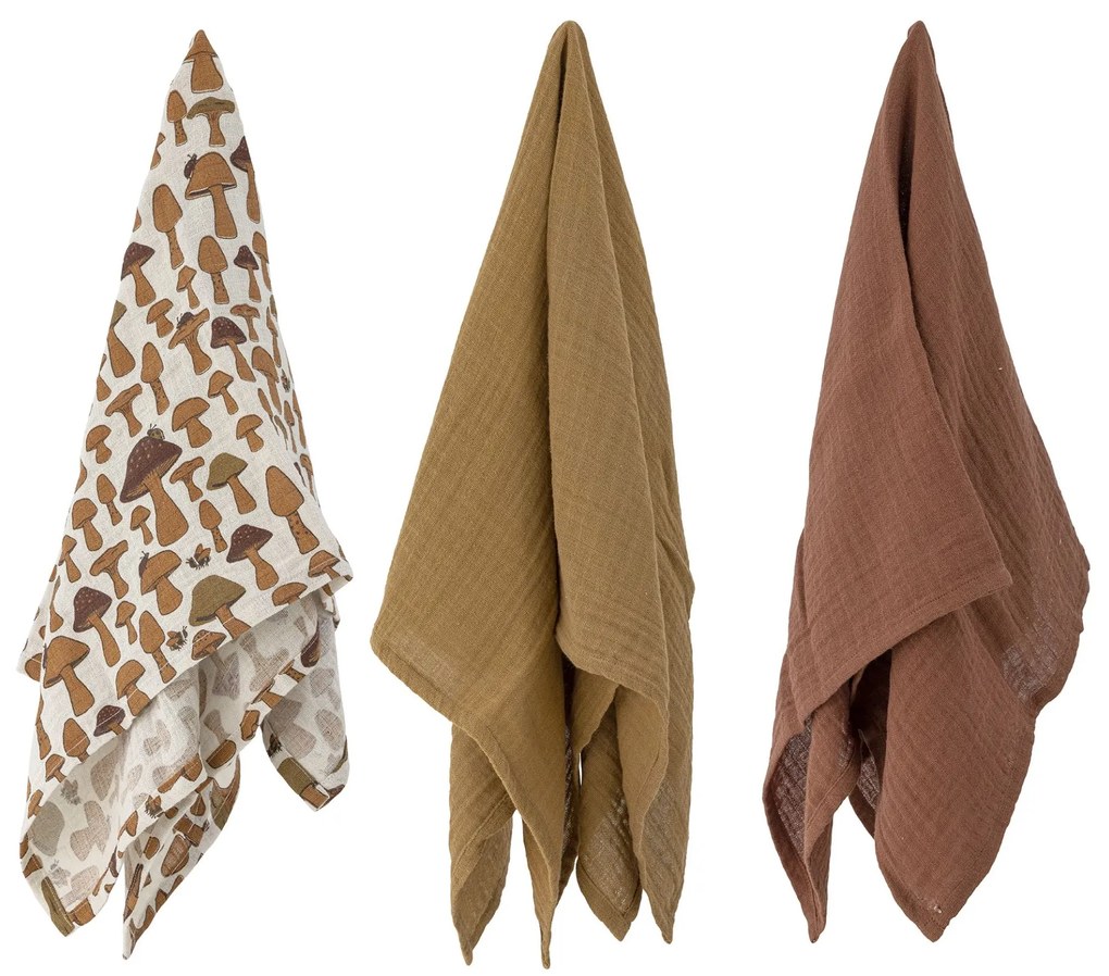 Bloomingville Zavinovacia plena Marthe Brown – set 3 ks