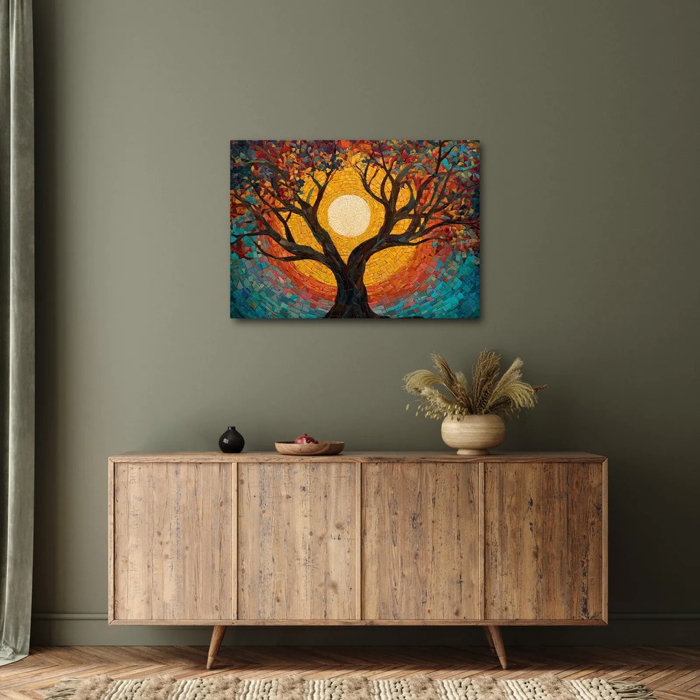 Obraz - Slnko v korune stromu života (70x50 cm)