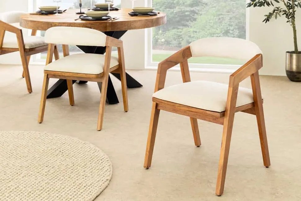 Jedálenská stolička Mammut z masívneho akáciového dreva – medová