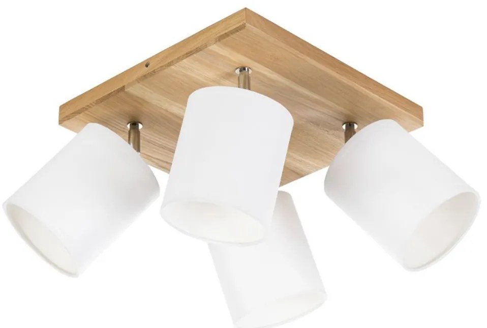 Spot-Light DO56844474 - Stropné bodové svietidlo APRILLIA 4xE27/25W/230V dub/biela