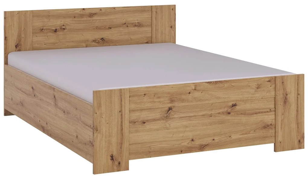 Posteľ s priestorom Kler KE02, Farby: dub artisan + ekokoža Soft Pik 017