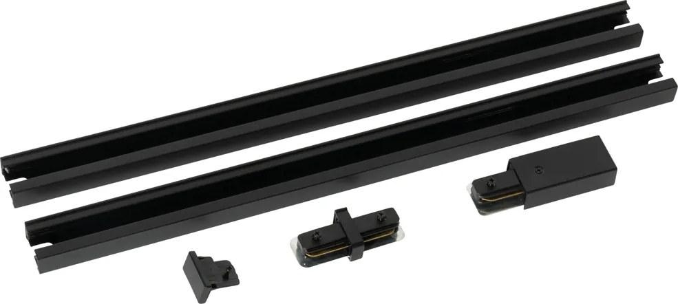 Moderný 1-fázový koľajnicový systém čierny 50 cm Sada 2 - Iconic