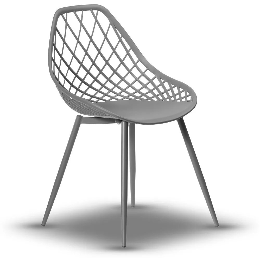 Stolička LUGO šedá - moderná, priesvitná, do kuchyne / záhrady / kaviarne