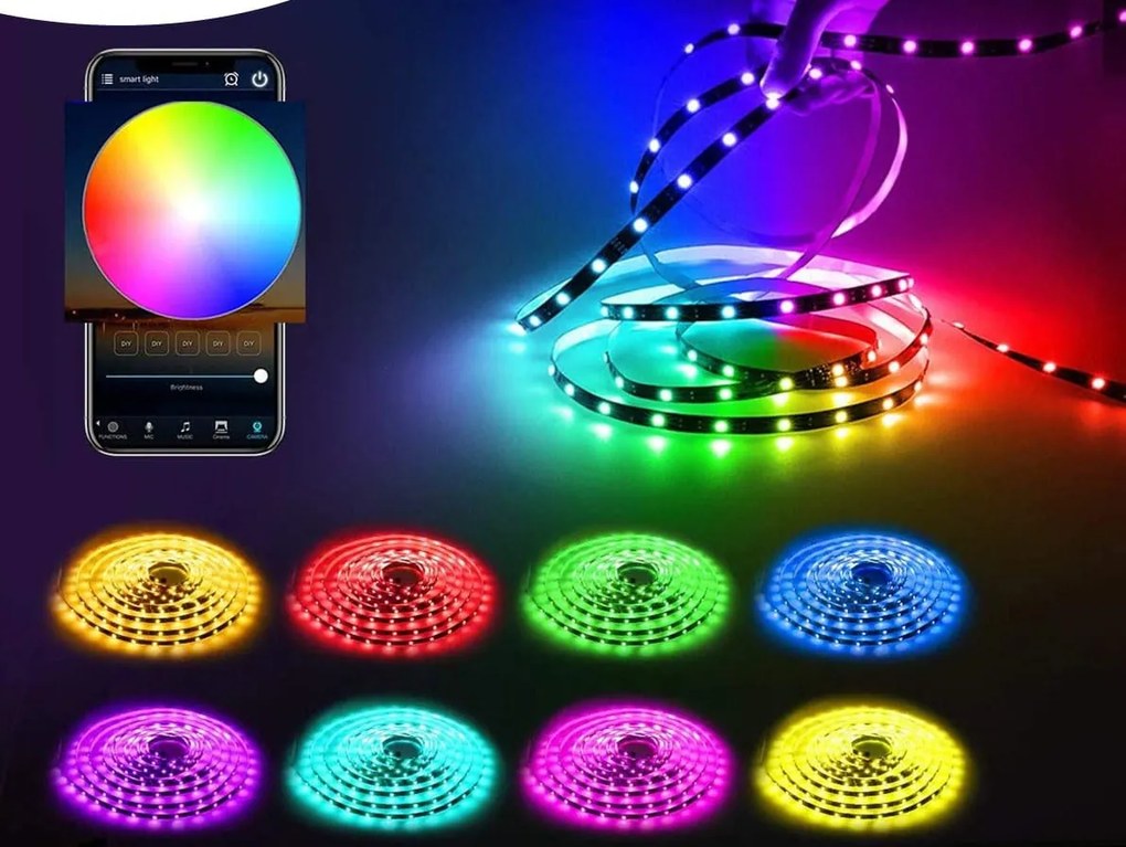 BERGE LED pásik 20m RGB Bluetooth + diaľkové ovládanie