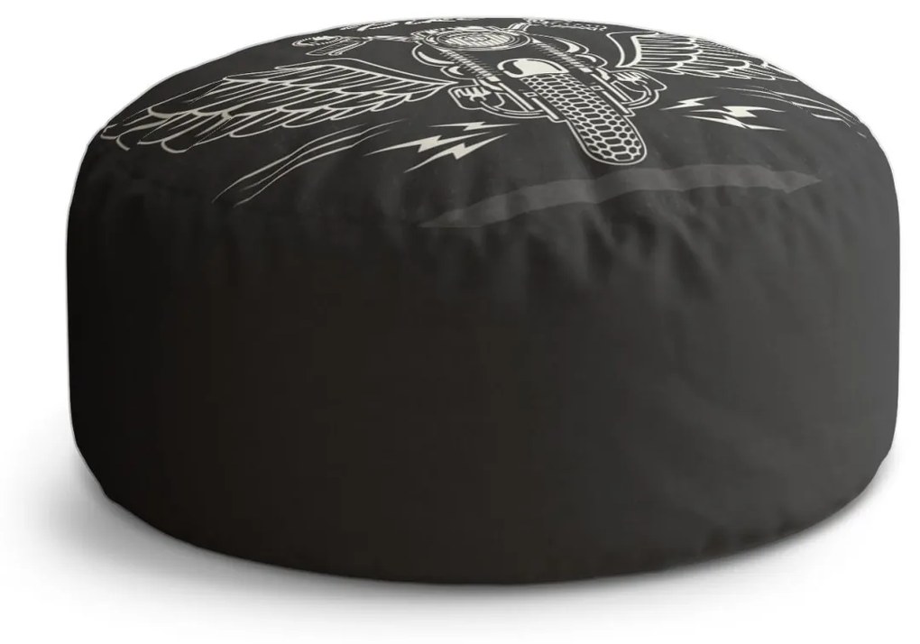 Sablio Taburet Circle Harley-Davidson S krídlami: 38x48 cm