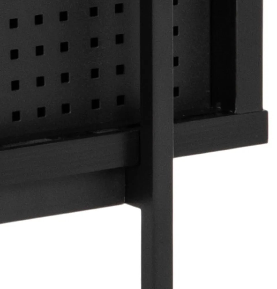 Čierna knižnica v dekore jaseňa s posuvnými dverami 94x114 cm Angus – Actona