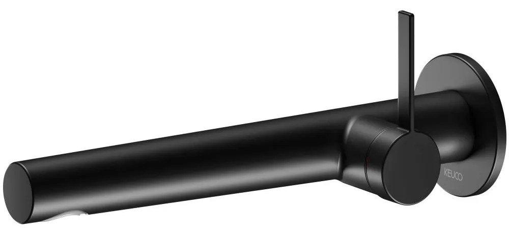 KEUCO IXMO 1-otvorová páková umývadlová batéria pod omietku, okrúhla rozeta, výtok 243 mm, čierna matná, 59516372101