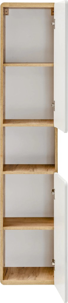 Comad Doplnková kúpeľňová skrinka vysoká Aruba White 35 dub craft/ biela lesk