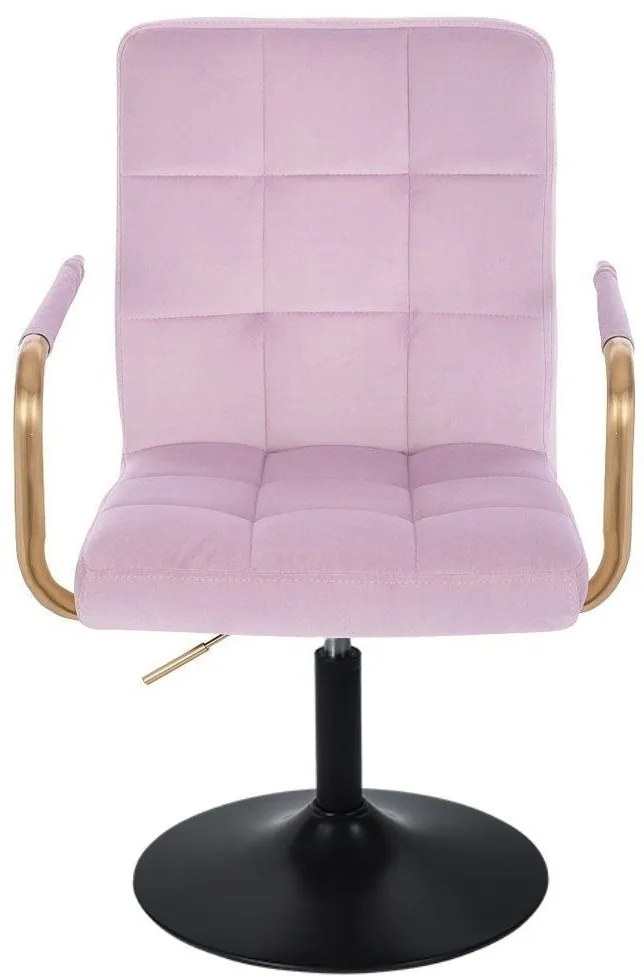 LuxuryForm DESIGN Stolička VERONA GOLD VELUR na čiernom tanieri - levanduľa