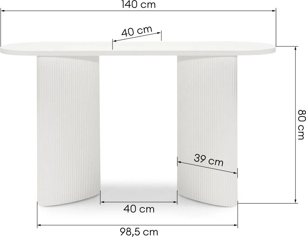 Konferenčný stolík Pauline 140 cm biely