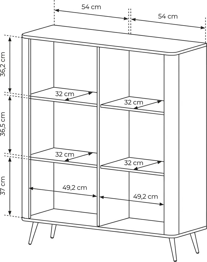 VYSOKÁ KOMODA TREVISO 2D KAŠMÍR 113 cm